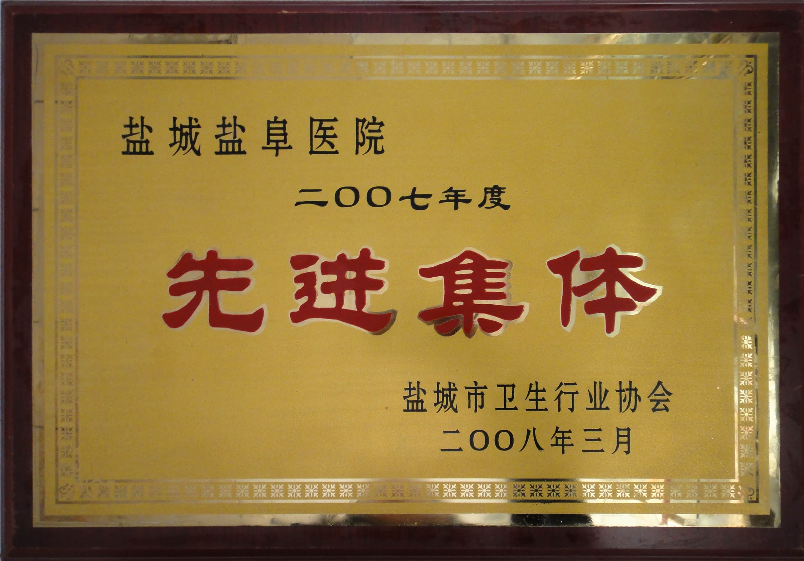 2007年度鹽城市衛(wèi)生行業(yè)先進集體