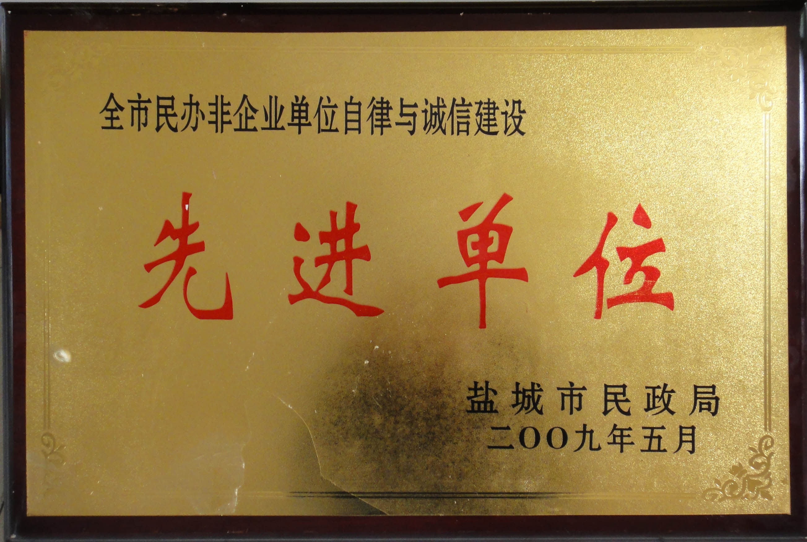 全市民辦非企業(yè)單位自律與誠信建設(shè)先進單位