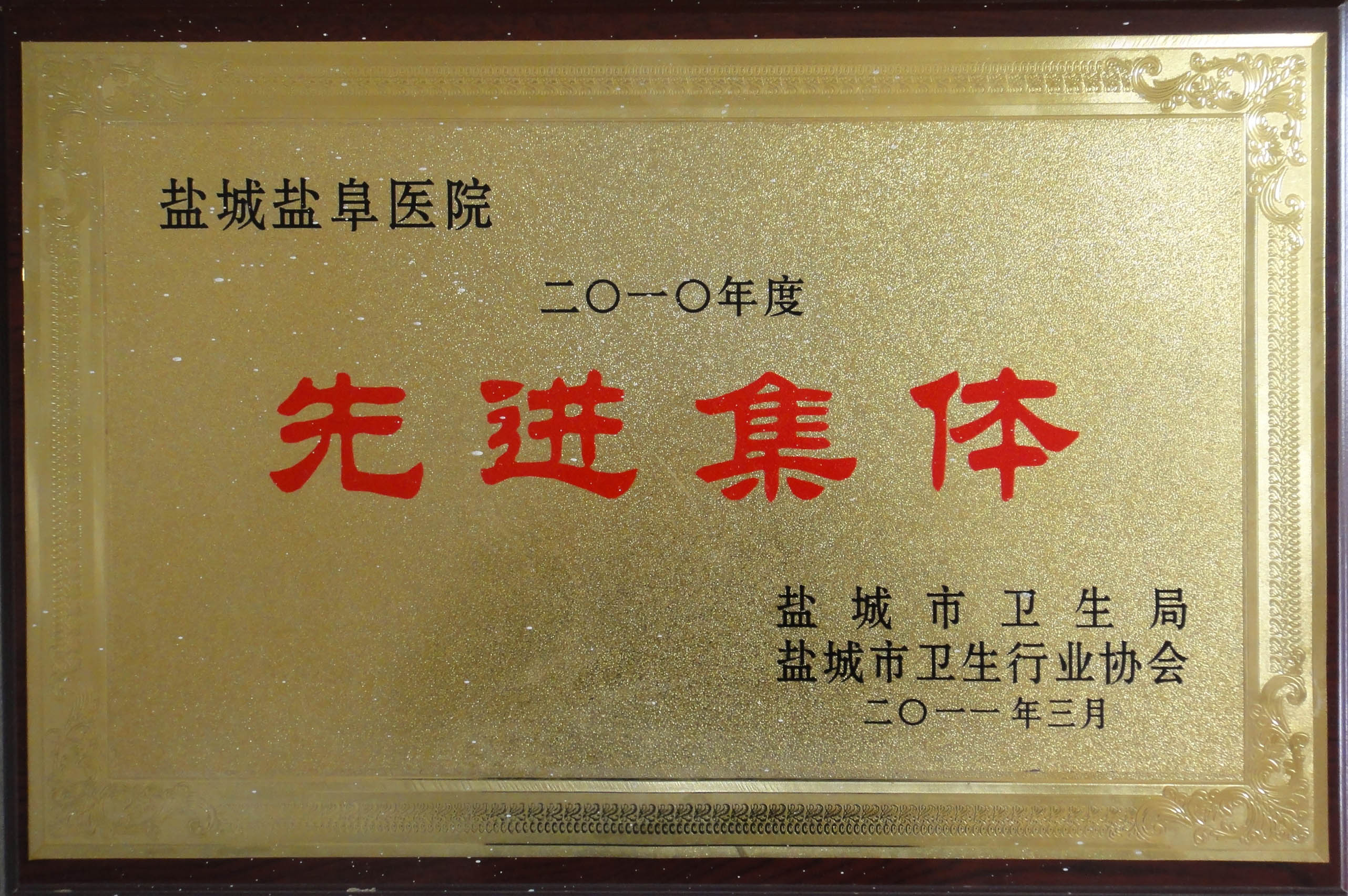 2010年度鹽城市衛(wèi)生行業(yè)先進(jìn)集體